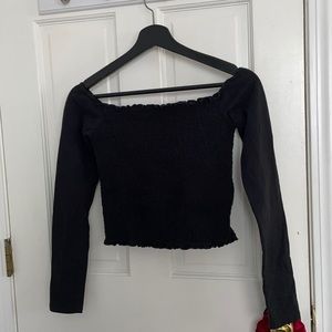 Long sleeve smocked top